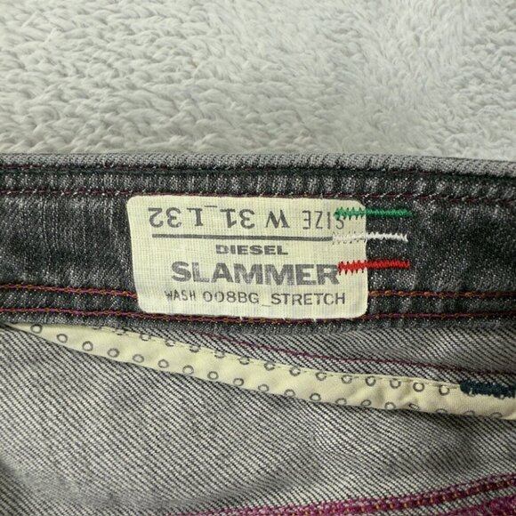 Diesel Grey Denim Jeans Slammer Stretch Men’s Size 31 x 32 Made in Italy - Picture 2 of 11